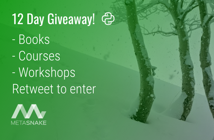 __mharrison__'s tweet photo. 12 Day Giveaway! 🎁

In this thread, I will be giving a course, book, or workshop for the next 12 days. 📚🏫⌨

To enter, just retweet the daily tweet. At the end of the day I will select one (or more) of the retweeters. 📅 https://t.co/aGCX80087Y