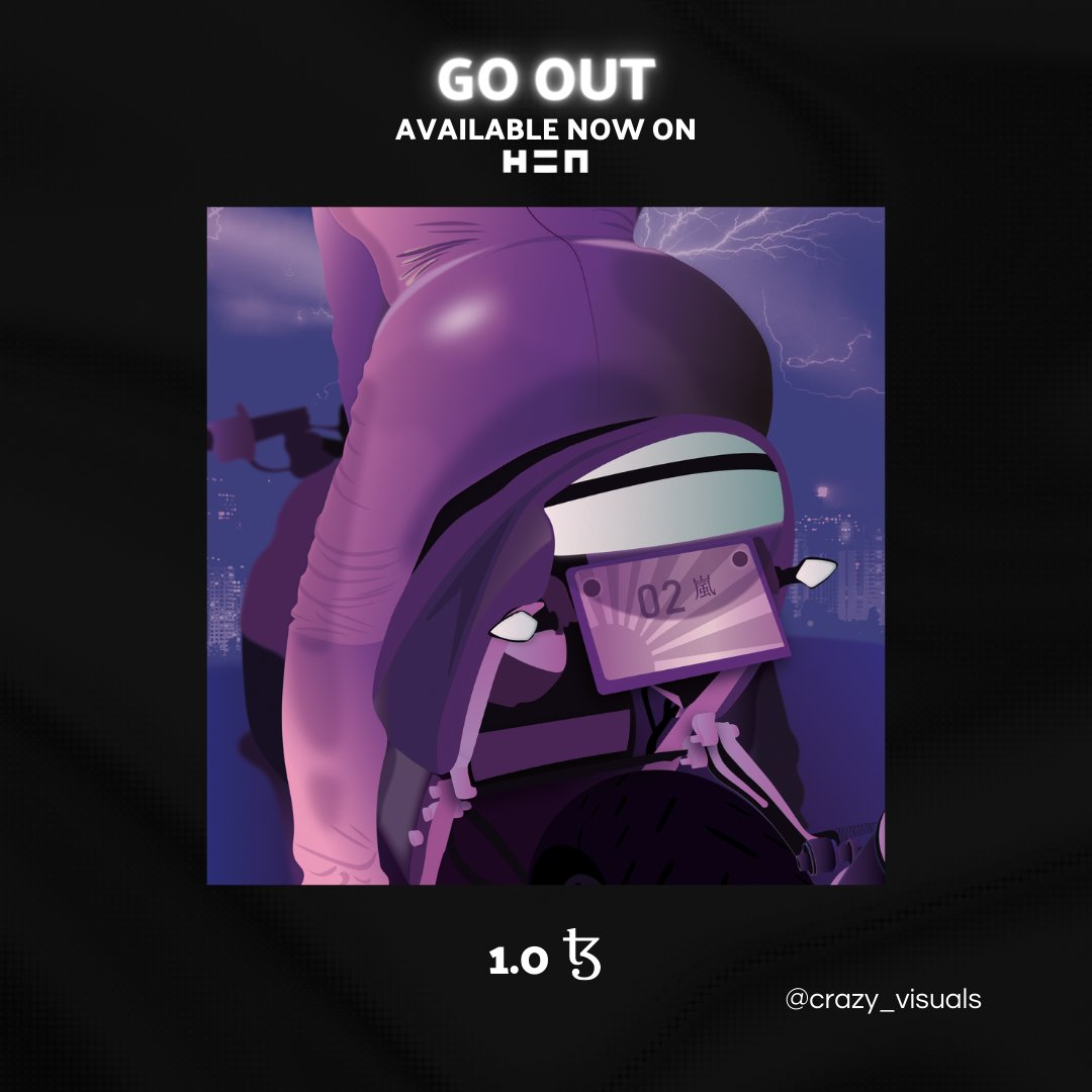 crazy_visuals's tweet photo. "GO OUT" is the 2/3 piece of STORMY collection.
She's ready, can you feel it?

✦ 6/7 editions ✦
✦ 1.0 #XTZ ✦ 

Check this on: https://t.co/lkD6zpGbiX
Objkt: https://t.co/NrBS33KzZR

#NFTart #CleanNFT #Tezos #HEN #objkt #2ndDrop https://t.co/GARmmbaOvM