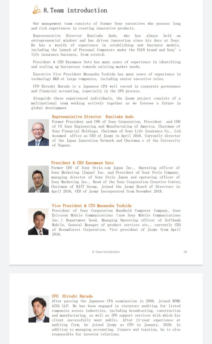 josh_recruits's tweet photo. For anyone who has not seen, this is the $JASMY management team

Extracted from the official @JasmyMGT Whitepaper https://t.co/CuW7hC3oeW