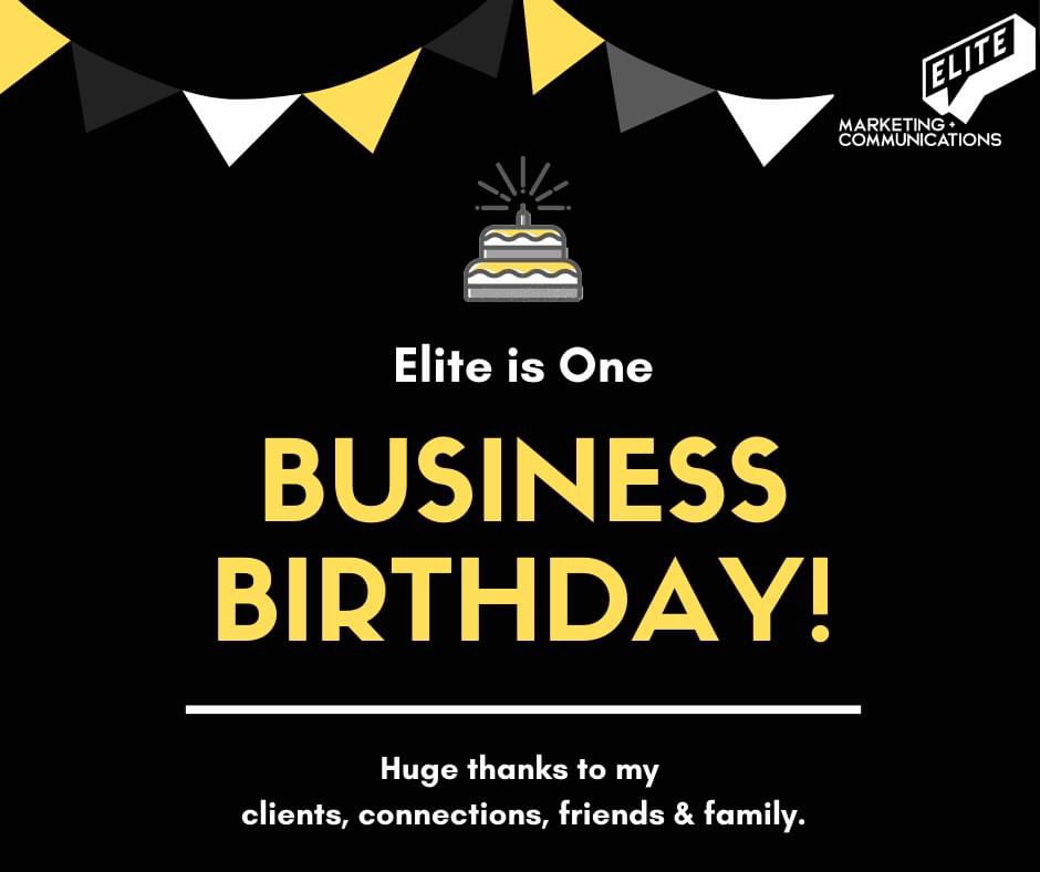 elitemarcomm's tweet photo. Elite is delighted to be celebrating its 1st Birthday! Quite an achievement given the business launched in the midst of a global pandemic.

Thank you to all of our clients, advisors, network connections and supporters. 

Now where's the cake??? https://t.co/PETWkYinu1
