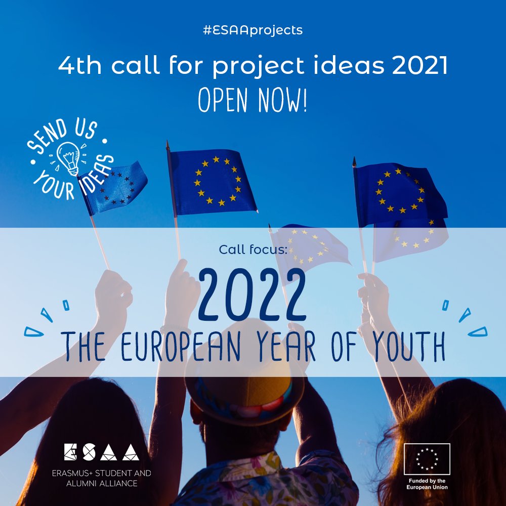 OCEANS_Network's tweet photo. For all active OCEANS members: 
📣The 4th call for ESAA projects is  open! This call will focus on “2022 The European Year of Youth”!

More details here: https://t.co/pdTZY7YRyt 

📅‼️Deadline is 10 January 2022, 10 am CET! 

#OCEANSnetwork #ESAAprojects #2022EuropeanYearofYouth https://t.co/pQCrkgVYeI