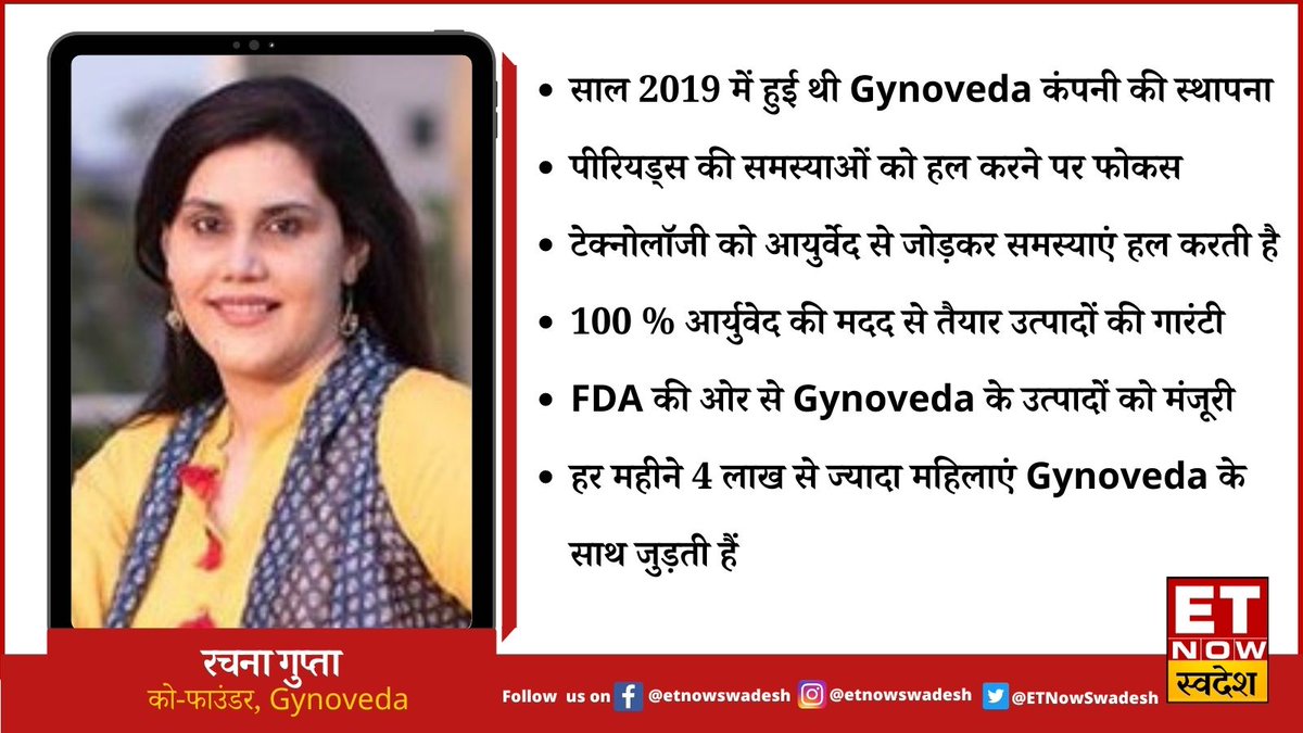 ETNowSwadesh's tweet photo. #MadeInIndia | वैश्विक स्तर पर 600 मिलियन महिलाएं पीरियड्स संबंधी परेशानियों से ग्रसित: रचना गुप्ता,को-फाउंडर, #Gynoveda
#ETNowSwadesh @anuiya_yadav https://t.co/CtXpgiVU23