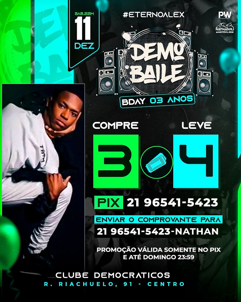 demobaile's tweet photo. Vamos de compre 3 e leve 4!?

Promoção valendo até domingo, vai lá e garanta seu
ingresso!! https://t.co/BabiAUrNAL