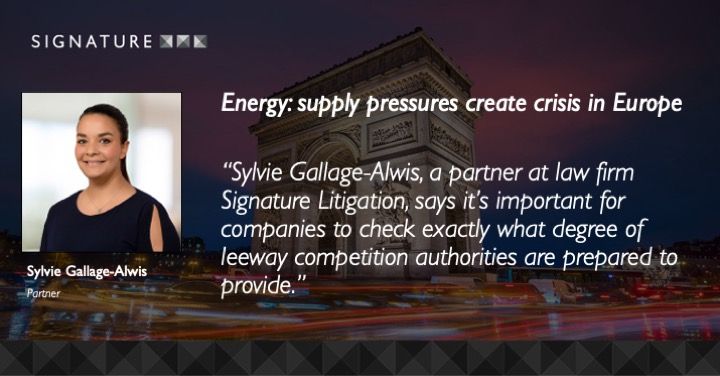 Partner @GallageSylvie comments in the <a href="/IBAnews/">IBA News</a> in relation to Europe’s ongoing #energy crisis and the EU competition and enforcement #risks corporates should consider when managing their supply chain. Read the article via bit.ly/3ElmH9H #competitionlaw #litigation