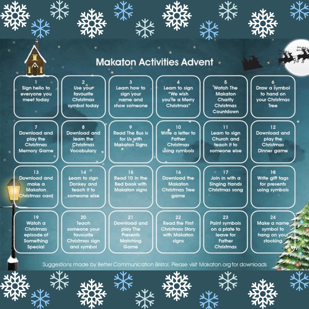 We ❤️ this #Makaton Advent calendar from Better Communications Bristol! So many fun things to learn and do over December