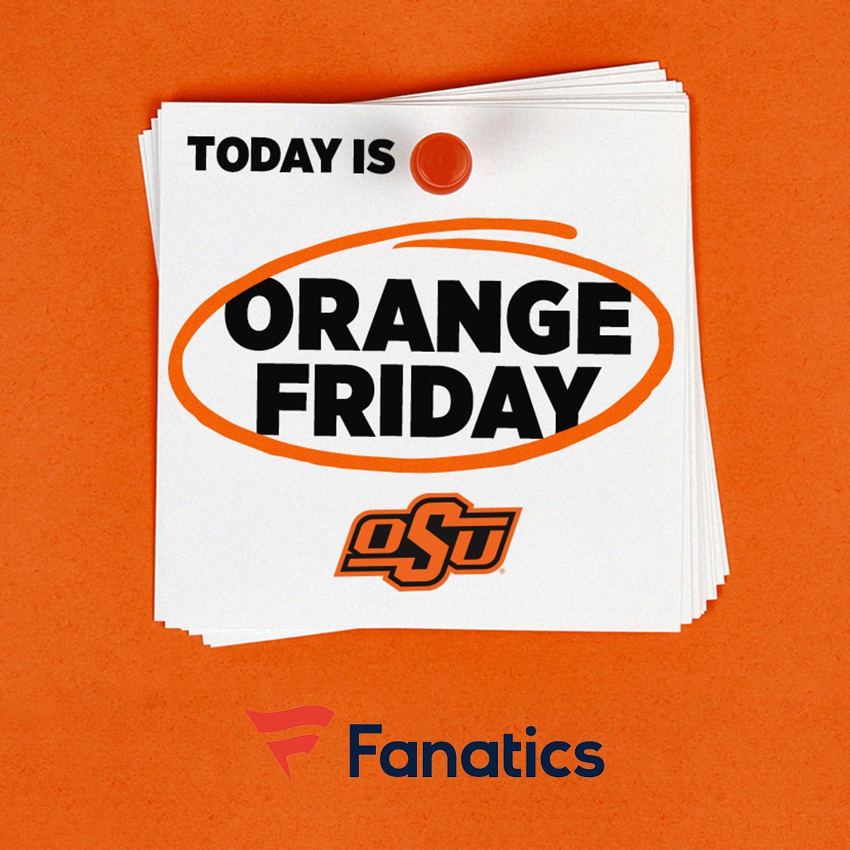 OSUGear's tweet photo. Happy Big 12 Championship Orange Friday! 

RT &amp; Like for a chance to win a $50 @Fanatics gift card. 

🛒🍊 https://t.co/10Agqngm7k #WearOrange #GoPokes https://t.co/zWCIkqkL0g
