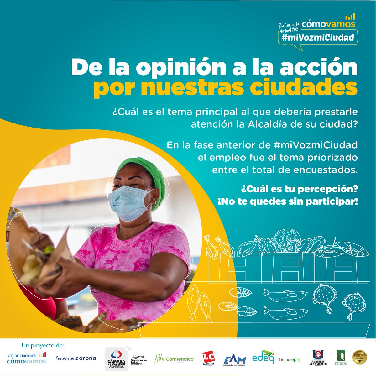 Arm_ComoVamos's tweet photo. #miVozmiCiudad | De la opinión a la acción por nuestras ciudades

En la fase anterior de #miVozmiCiudad el empleo fue el tema priorizado entre el total de encuestados ¿Cuál es tu percepción? 

¡No te quedes sin participar! ➡️ https://t.co/tSUwrzevWP https://t.co/8V7D9LVgrJ