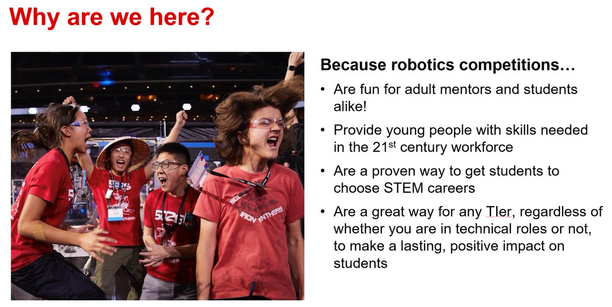 hschhaya's tweet photo. I am excited to talk to my colleagues today about how they can help empower #GenSTEM, the next generation of innovators, by volunteering with #robotics teams
I have many co-workers who are superb mentors - now to add to their ✨ranks 😀
#TIemployee #MentoringMatters https://t.co/szpFkPU58x