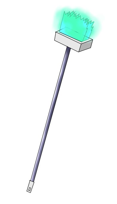 ・Dブラッシャー
クリムハートの槍。
名前は『デストロイ・ブラスト・スラッシャー』の略である。
レヴェリーヴァイスの武器の余剰部品の寄せ集めで、先端以外は木製だったりアルミだったり掃除用具のモノを流用している。
そのためよく折れる。
まともな武器が用意されお役御免になった。 