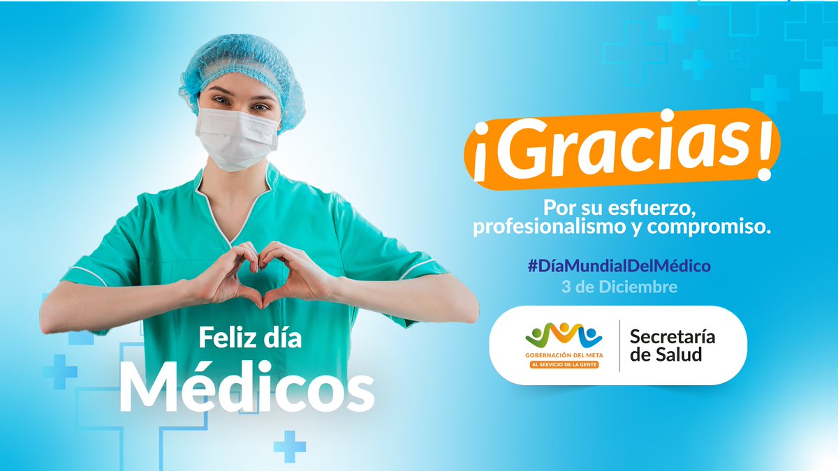 GobSaludMeta's tweet photo. Hoy celebramos el día del #Médico. Esos héroes incansables que siempre están ahí para ayudarnos.

Gracias por esa gran labor que realizan al servicio de la salud. 

¡Feliz día queridos médicos! 

#SecretaríaDeSaludDelMeta https://t.co/0vBHlfj3l7