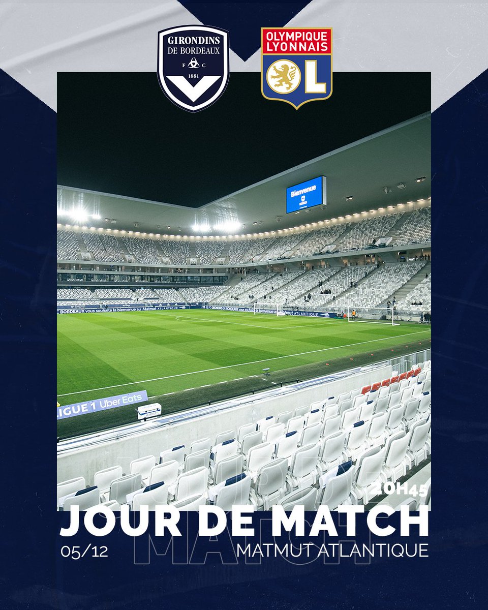girondins's tweet photo. Jour de match en @Ligue1UberEats ! 

Réception de Lyon ce soir, allez Bordeaux ! #FCGBOL https://t.co/QuUreyNG8t