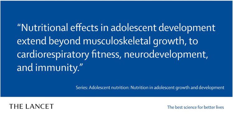 Belang van gezonde voeding voor de mentale en fysieke gezondheid van pubers wordt vaak onderschat.

thelancet.com/journals/lance…
