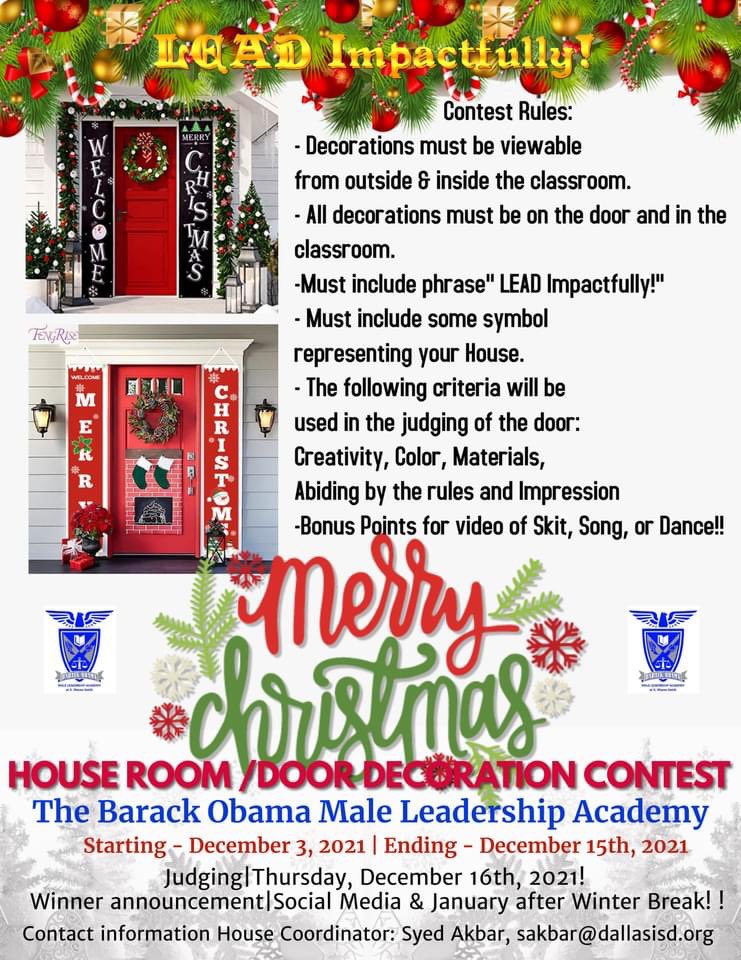 ObamaMLA's tweet photo. 🎁🎄BOMLA is the OFFICIAL Home for the Holidays!! It's Time to Get Our 1st Holiday House Competition Started!!🧡Let's Go Justice! 💚Let's Go Decree! ❤️Let's Go Expedition! 
💙Let's Go Alliance! #choosedallasisd #choosebomla #ApplyNow #singlegender #magnet #houses #holidays #fun https://t.co/y9zdIUmyJE