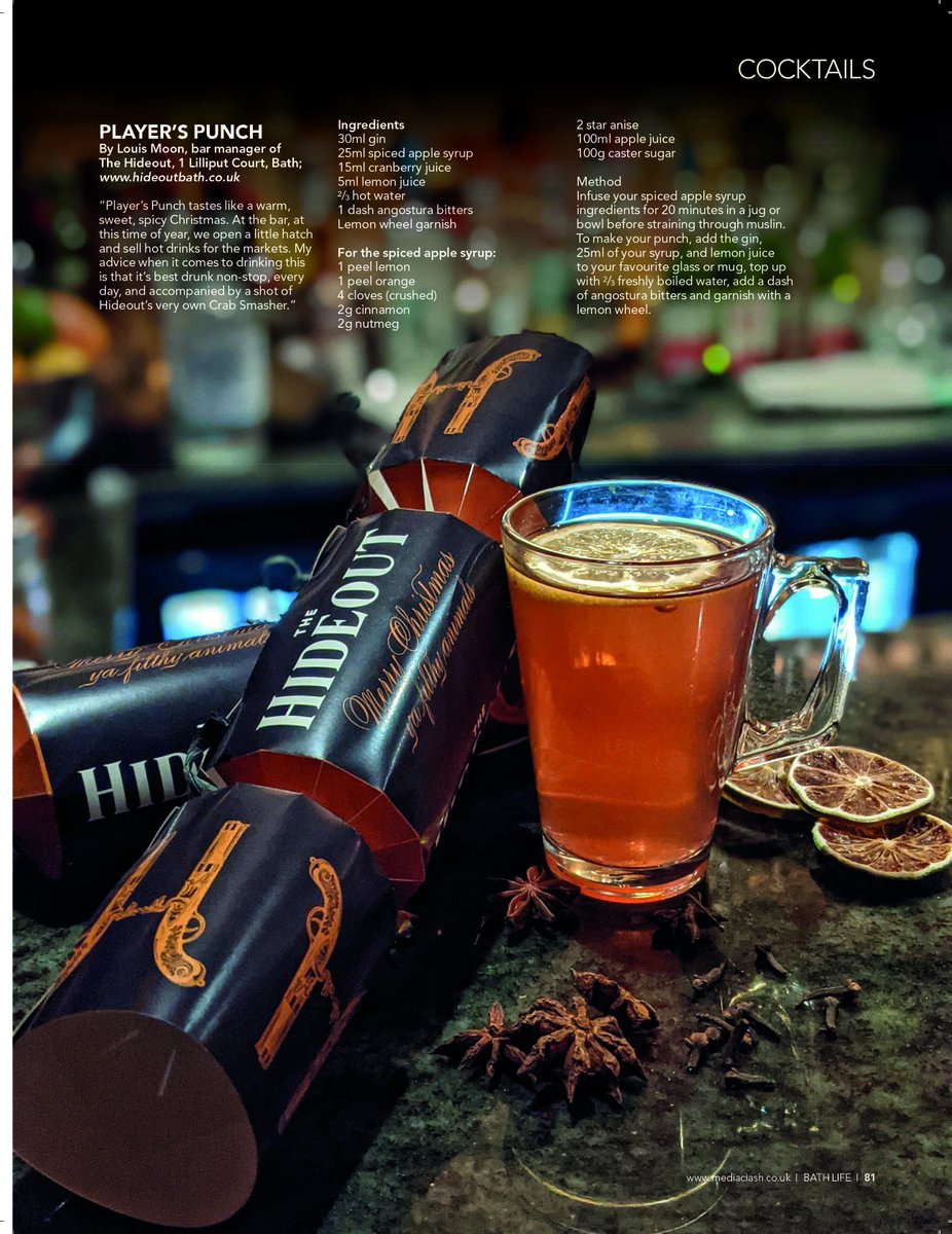 Bath Life (@bathlifemag) on Twitter photo Get in the Christmas spirit this evening with these cocktails from Bath's top bartenders 🍹
issuu.com/mediaclash/doc…
<a href="/Sub13Bar/">Sub 13</a> @thebirdbath_ <a href="/TheMintRoom/">The Mint Room</a> <a href="/Hideout_Bath/">The Hideout</a> <a href="/CommonRoomBath/">The Common Room</a> <a href="/TimbrellsYard/">timbrellsyard</a> <a href="/bandookkitchen_/">Bandook</a> <a href="/CoconutTreeUK/">TheCoconutTreeUK</a> <a href="/GreenParkBraz/">Green Park Brasserie</a> Get in the Christmas spirit this evening with these cocktails from Bath's top bartenders 🍹
issuu.com/mediaclash/doc…
<a href="/Sub13Bar/">Sub 13</a> @thebirdbath_ <a href="/TheMintRoom/">The Mint Room</a> <a href="/Hideout_Bath/">The Hideout</a> <a href="/CommonRoomBath/">The Common Room</a> <a href="/TimbrellsYard/">timbrellsyard</a> <a href="/bandookkitchen_/">Bandook</a> <a href="/CoconutTreeUK/">TheCoconutTreeUK</a> <a href="/GreenParkBraz/">Green Park Brasserie</a>