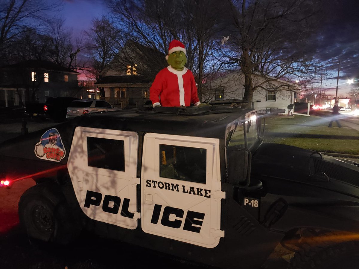 The Grinch (AKA BVU CRIM student Braedan Evans) in his pre- parade position