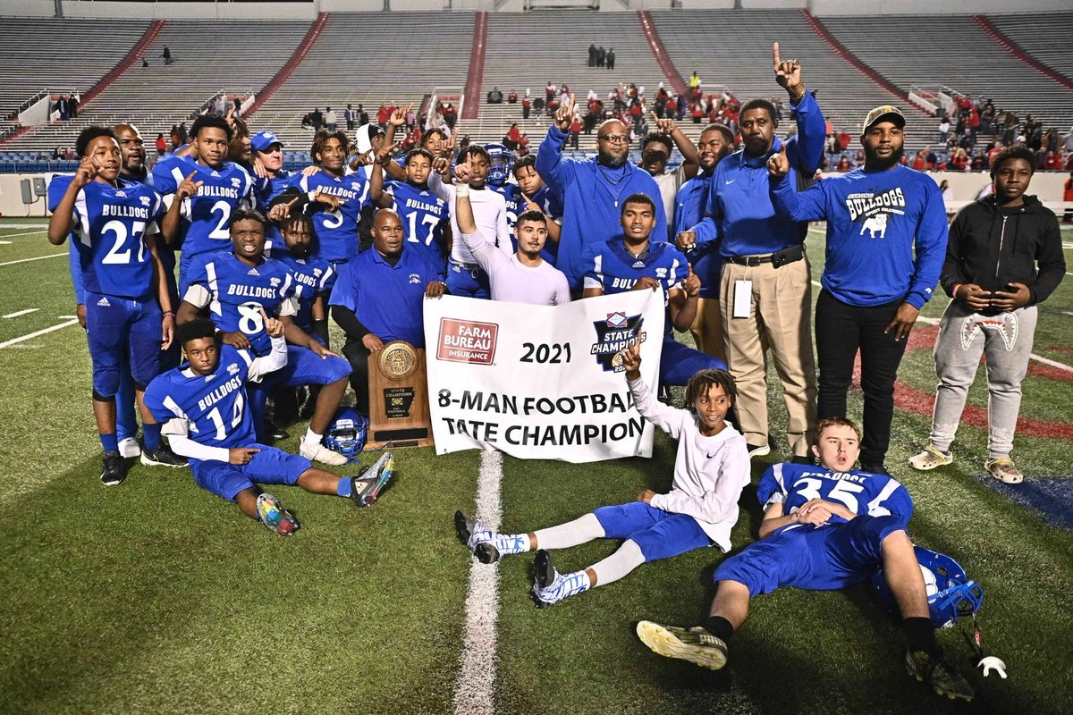 ArMCAssoc's tweet photo. Congrats to Coach @SirlWright and the Strong Bulldogs, the 2021 Arkansas 8-Man Football State Champions! 
#ArMCA
#arpreps https://t.co/mgvsZ29pmk