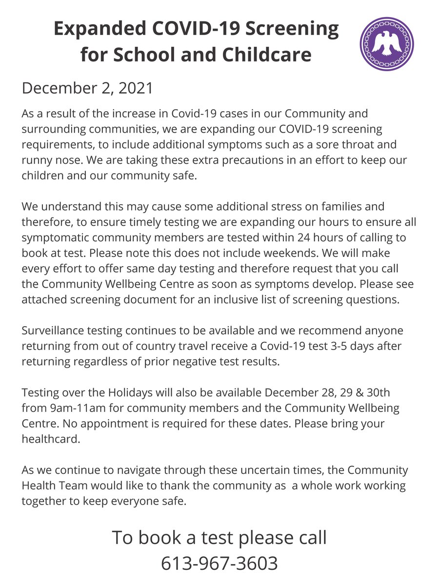 MBQTMT's tweet photo. MBQ is expanding COVID-19 screening requirements for schools and daycares. Please see the two attachments for an important update from the Community Health Team. https://t.co/AO0eQwjvFl