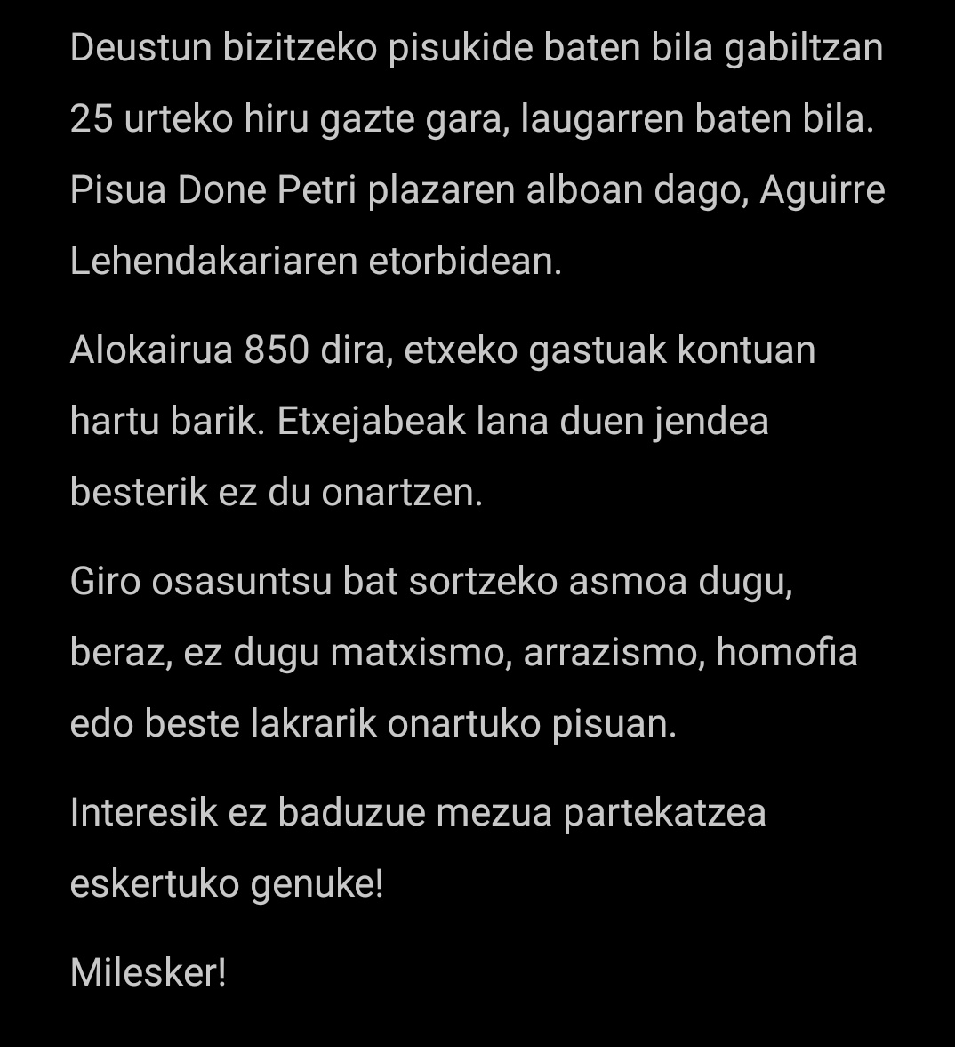 JKO_JKO_JKO's tweet photo. DEUSTUN PISUKIDE BILA GABILTZA!
RT mesedez!
@Aitorfleinflain https://t.co/EqtMa4lCZC