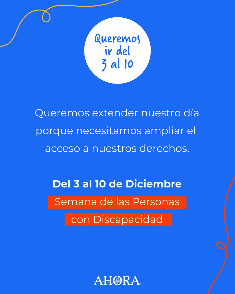 sindromedown's tweet photo. 🗓️3 de diciembre: día de las personas con discapacidad.

✅Queremos ir del 3 al 10.
Nuestro objetivo es que se respeten los derechos de las personas con discapacidad. 

🧵 https://t.co/PVhFdlkPji