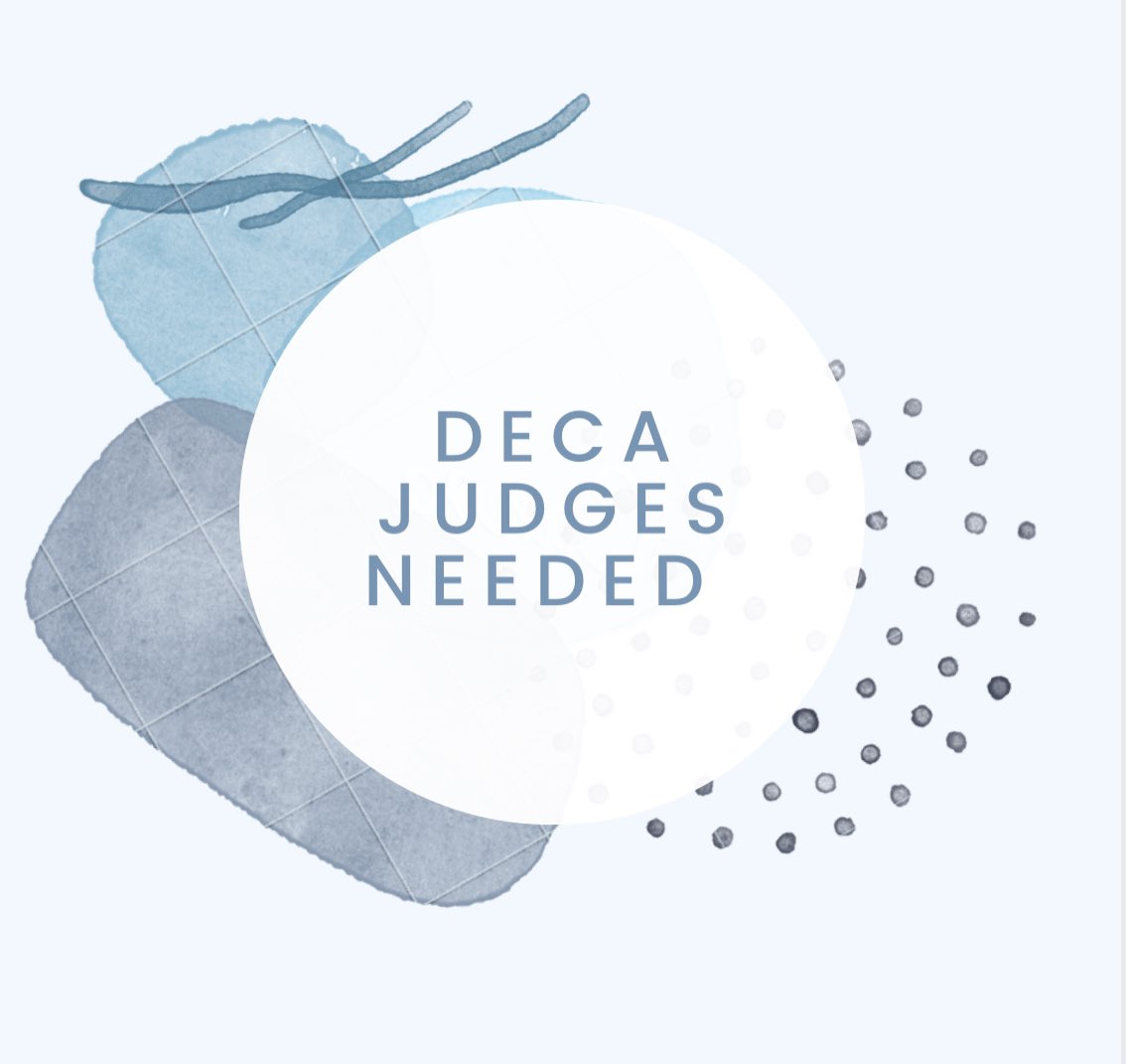 Eaton DECA needs judges for district competition on Wednesday January 19th from 8:30-2:00 at the Irving convention center.  Please direct message us if you’re interested in being a judge or want more information!