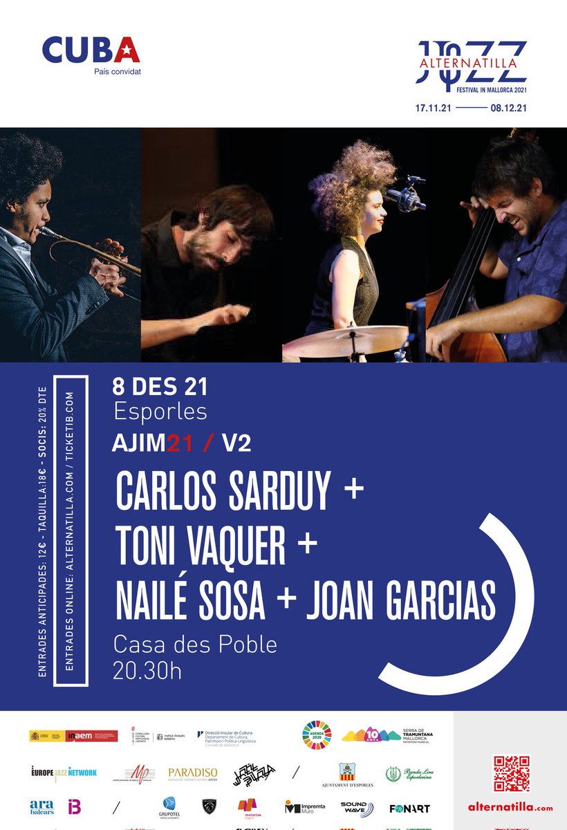 alternatilla's tweet photo. 🚨 Canvi d'última hora pel concert de cloenda de dimecres a Esporles

El Ménage à Jazz que se celebrarà el proper dimecres a la Casa Des Poble d'Esporles no podrà comptar amb la presència de Teo Salvà, que serà substituït per la percussionista Nailé Sosa. https://t.co/XPgeABaPPp
