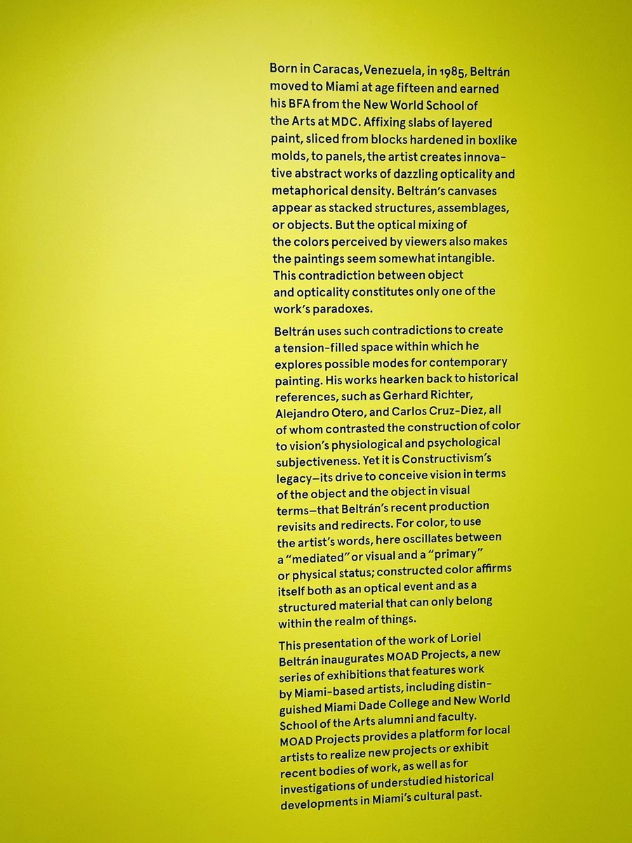 nmcrooks's tweet image. Got to swing by the @MOADMDC this morning and see the #constructedcolor exhibition featuring #lorielbeltran // #caracas #venezuela #miami #MiamiArtWeek