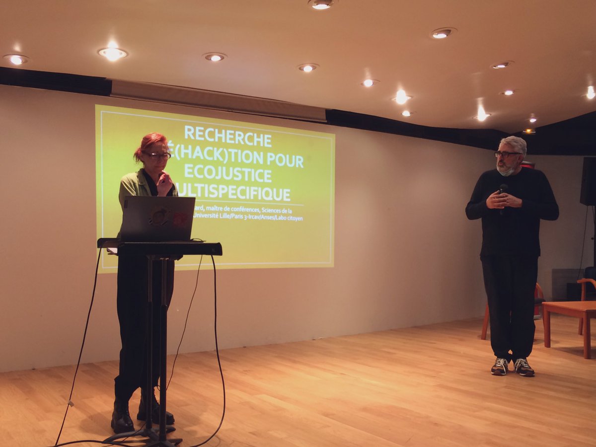 RCE_infos's tweet photo. L’événement a forum in the making se poursuit aujourd’hui @citedesarts avec une intervention de Laurence Allard intitulée « Recherche cré(hack)tion pour une ecojustice multispécifique » #transmaking #H2020 #Horizon2020 https://t.co/q9e1cxa6pm