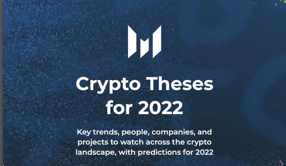 Let's be very clear on this: <a href="/twobitidiot/">人人有功练 I KNOW KUNG FU</a> 's "Crypto Theses 2022" is an absolute must read for anyone working in crypto, NFTs, DeFi, Web3...

165 pages report - every single page is worth being read.

Equivalent of Mary Meeker's Internet Trends report for cryptos

Link in comment