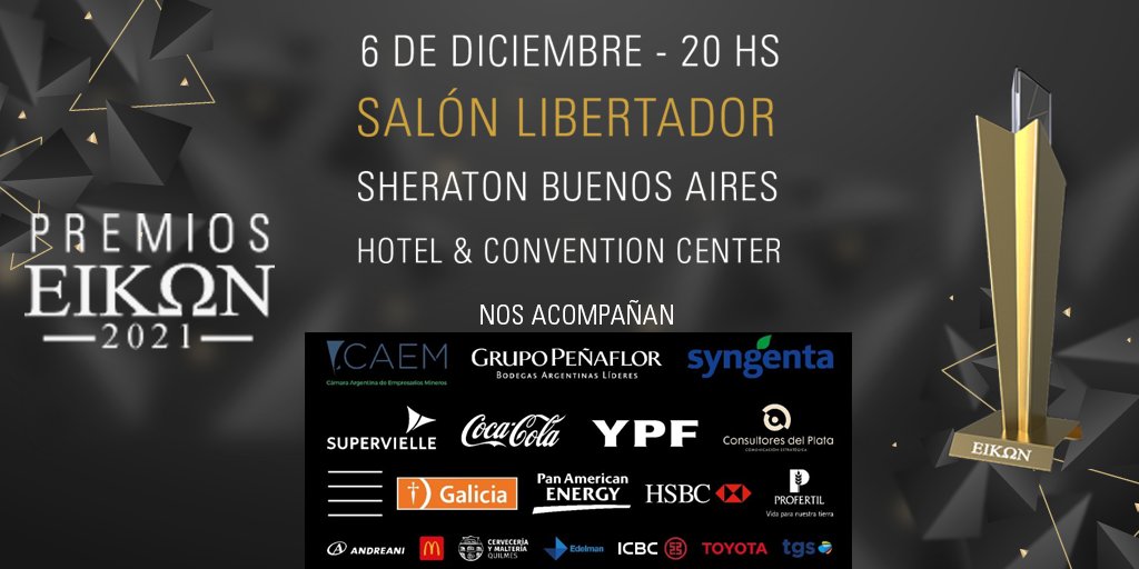 El próximo lunes a las 20hs. en el Sheraton Buenos Aires se realizará la Noche de los Eikon, donde se conocerá el premio obtenido por cada campaña y los ganadores recibirán su premio en el escenario.  
Podés verlo vía streaming en el portal de #Clarín!  
#Eikon2021 #Sheraton
