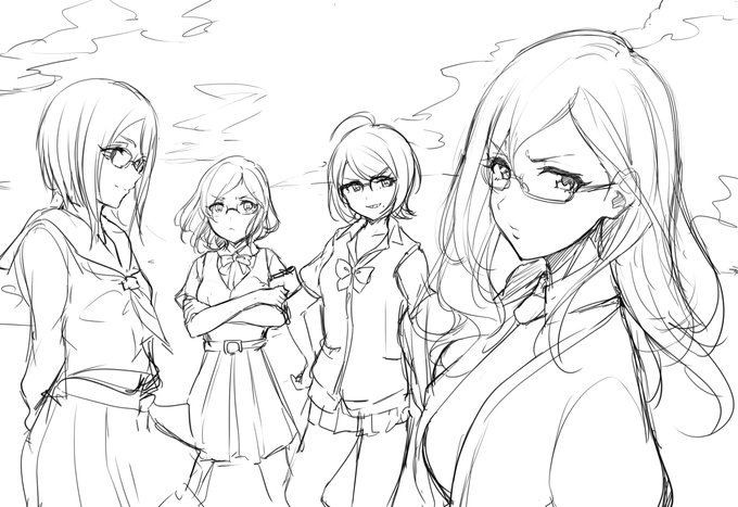 BLEACHの見過ぎでおしゃれな集合絵が描きたい 