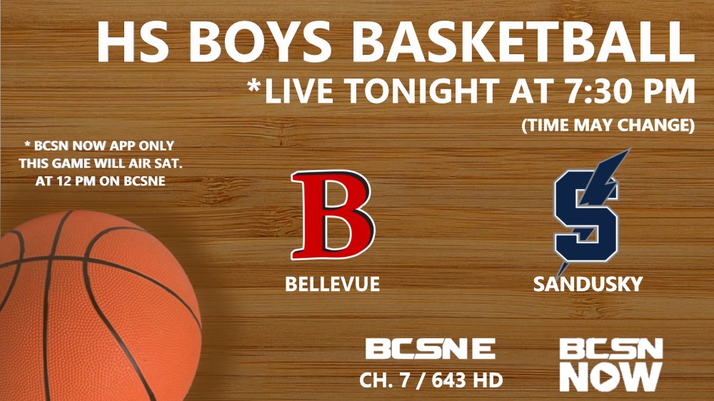 BCSNErie's tweet photo. It will be an SBC Lake Division battle as Bellevue takes on Sandusky in HS boys basketball LIVE tonight at 7:30 PM only on the BCSN NOW app! #BCSNE 🏀

Streaming tickets are available for $10 at https://t.co/ewQ9mRkNpE. https://t.co/CFPEMnxB3b