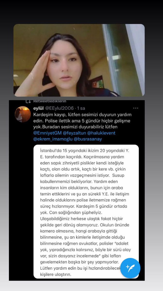 0xBullDegen's tweet photo. Lutfen paylasin. Tanidigim bir ailenin kizi kacirildi . Hicbir sey yapilamiyor. Lutfen seslerini duyurmalarina destek olun 
@EmniyetGM https://t.co/kAi3UHPBF4