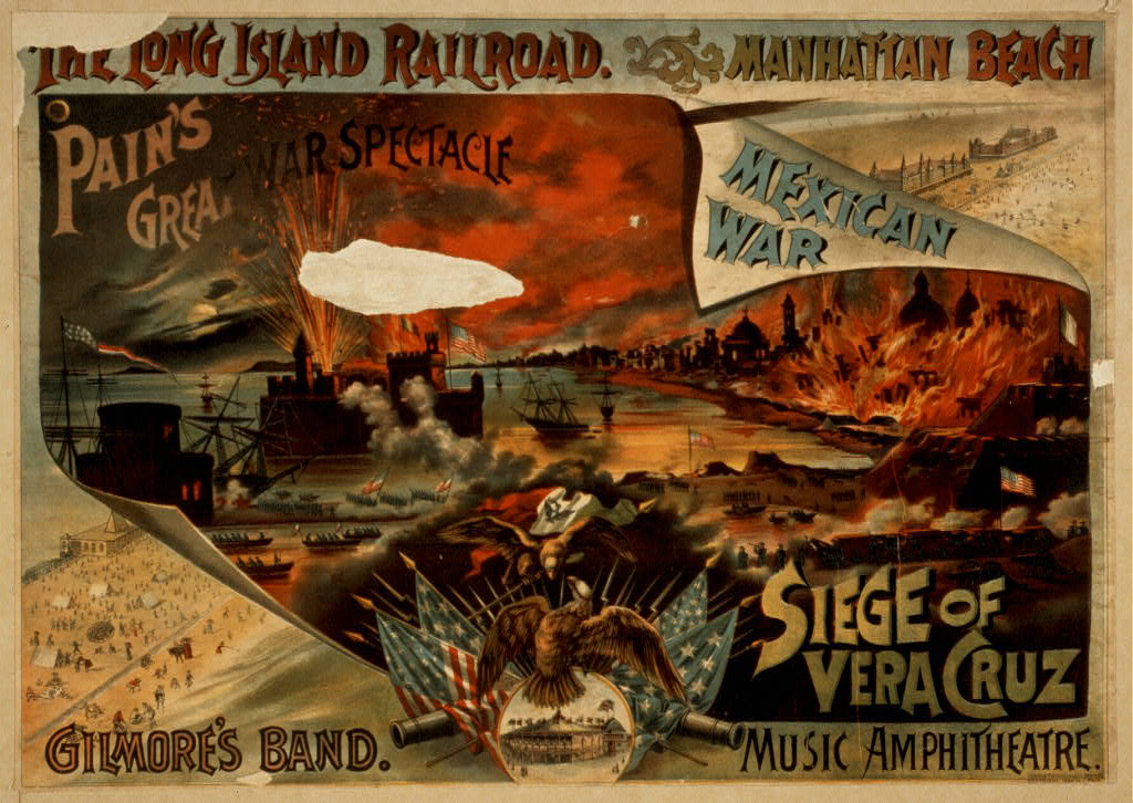 Pain's great war spectacle, Mexican War, Siege of Vera Cruz. Lithograph by Sackett &amp; Wilhelms Litho. Co., c1890.