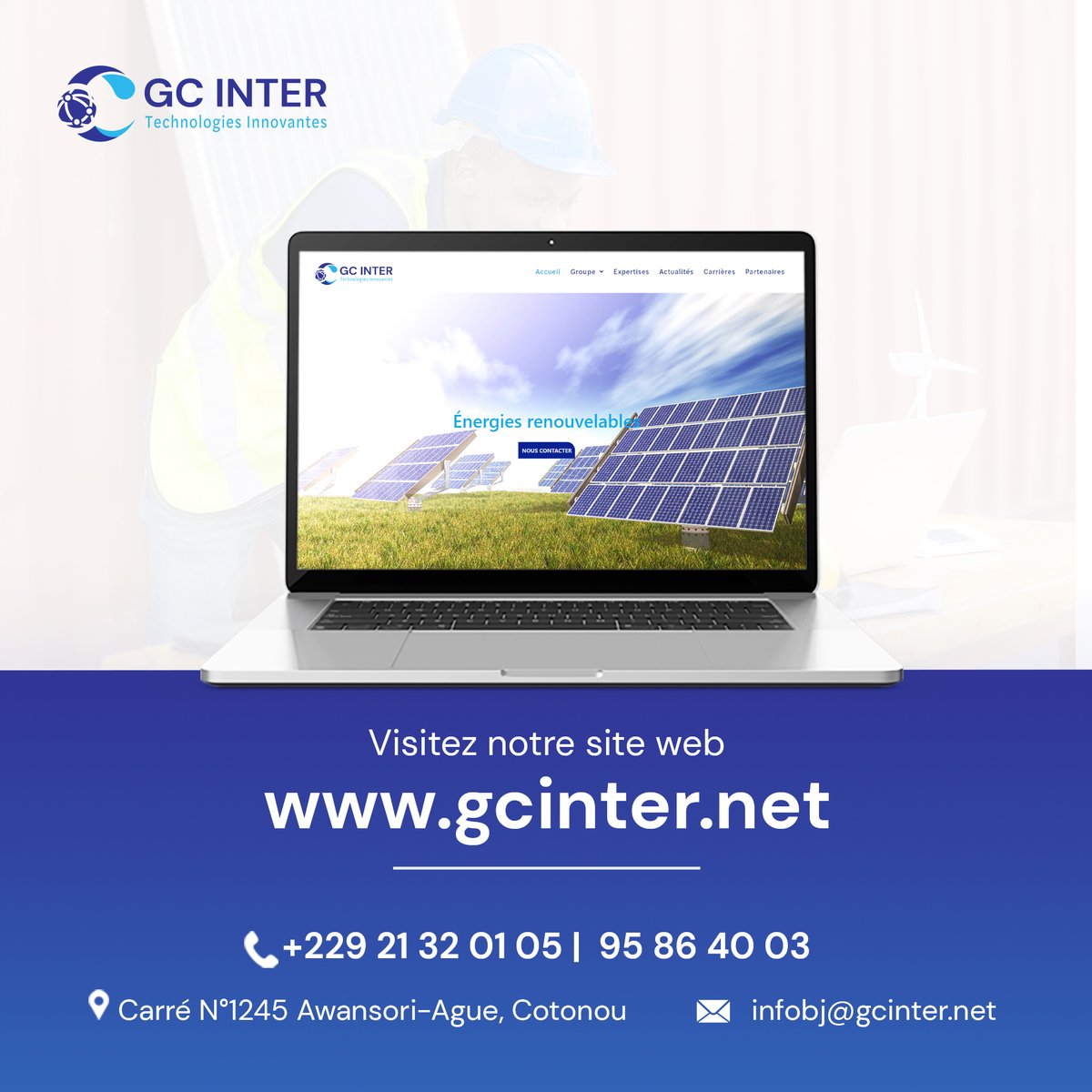 gc_inter's tweet photo. GC Inter s'engage auprès de vous pour être votre partenaire dans les domaines des nouvelles technologies et des énergies innovantes.
Vous pouvez faire un tour sur notre site pour connaitre tous nos secteurs d'activité: https://t.co/I98FWBgcYA
#GCINTER #innovations #site https://t.co/vQNguuUIQq