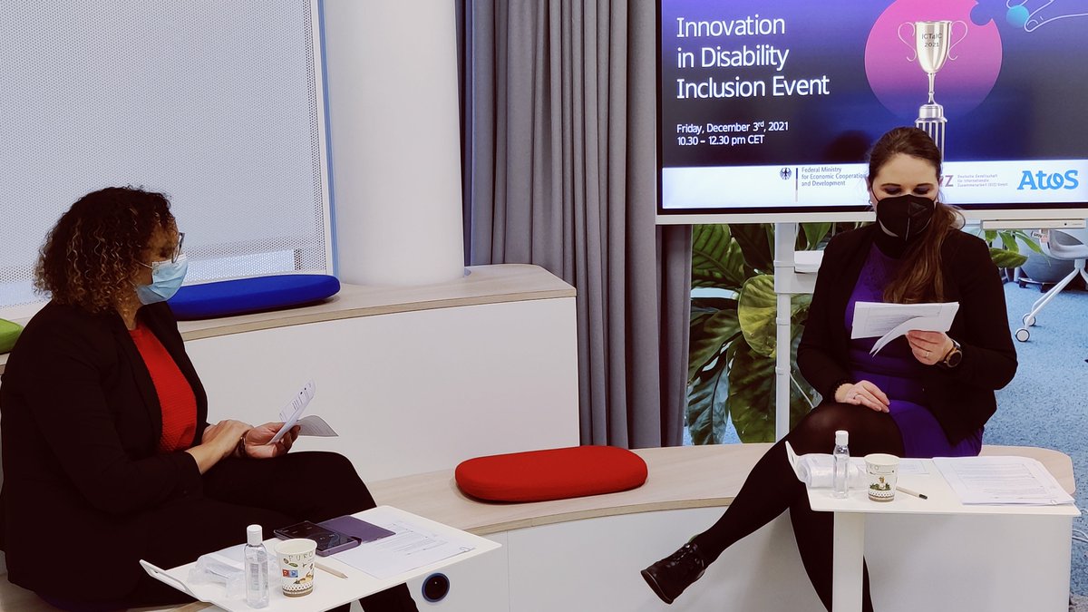 AkwyZ's tweet photo. Behinds the scenes of our Innovation in Disability Inclusion Event that connected people all over the world. ICT 4 Inclusion Challenge Award Ceremony. 🥇 [Link to video]  #IDPD #ICT4IC #IPDwD #IDPWD2021 @giz_gmbh @Atos 
https://t.co/acubXHWGEa https://t.co/h2pRW7Q2S5
