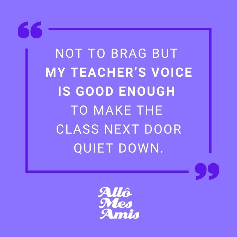 AlloMesAmis's tweet photo. This quote is so me! Not going to lie, I have cleared an ENTIRE hallway with my voice 🤣
What is your signature teacher superpower? 👩🏼🏫 🦸🏼♀️
#allomesamis #education #teachingin2021 #teacherlife #teachers #superpower #FridayFeeling #teachersuperpower #teachervoice
------------ https://t.co/nW3EGfTWa8