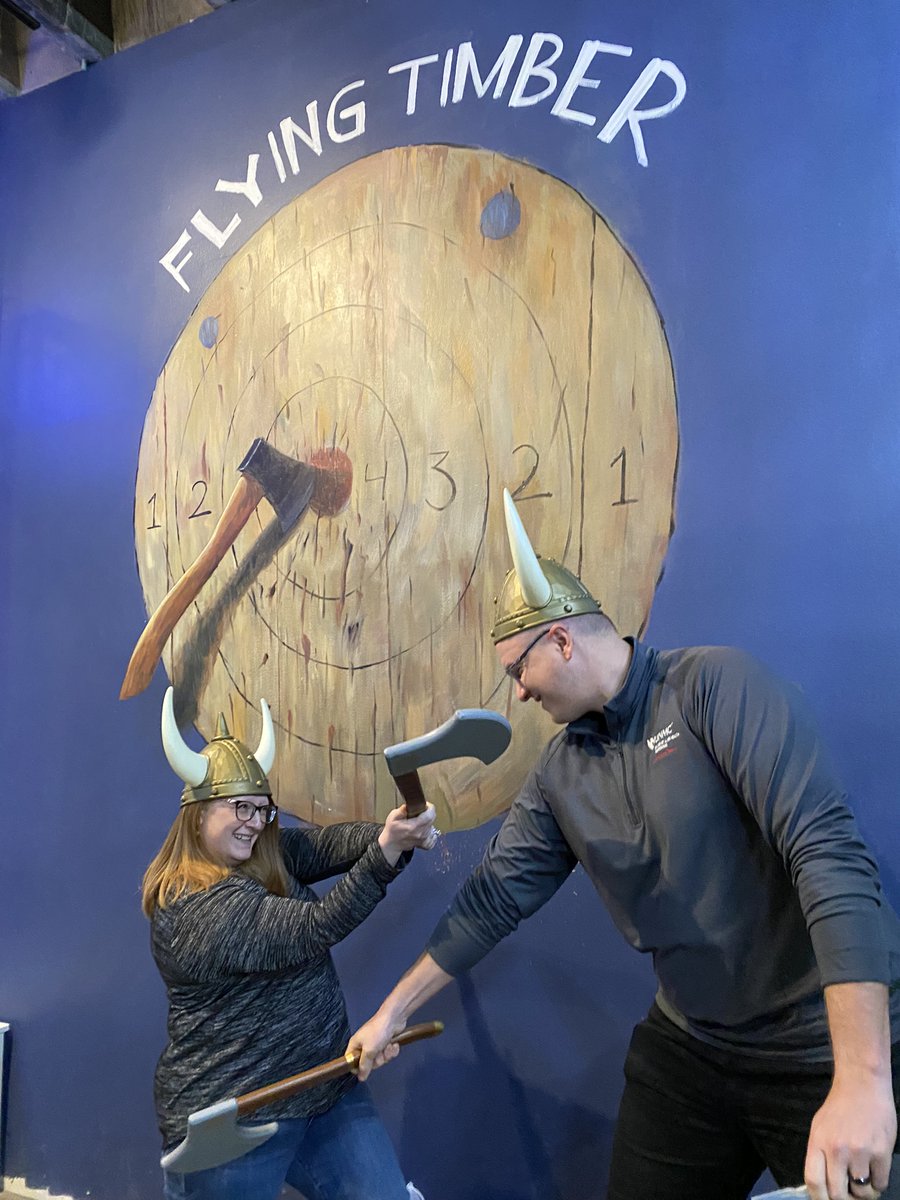 DrDanielGih's tweet photo. Last night, #UNMCPsychRes and trainees from @UNMCCON and @unmccahp had an๐ช-cellent time in our first interprofessional mental health event.
Axes were thrown, and no one got hurt!
#FlyingTimber https://t.co/7RdgWuY7y8
