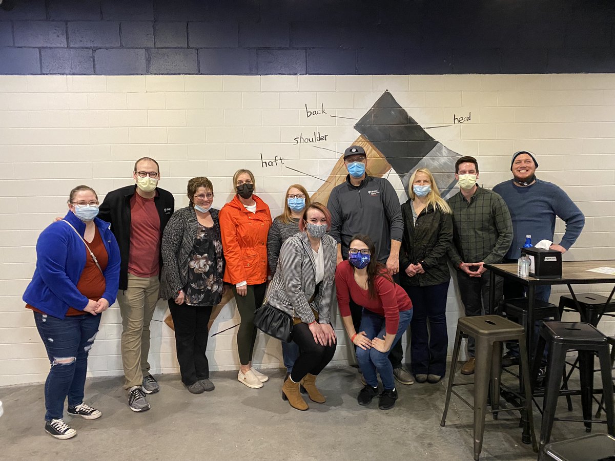 DrDanielGih's tweet photo. Last night, #UNMCPsychRes and trainees from @UNMCCON and @unmccahp had an๐ช-cellent time in our first interprofessional mental health event.
Axes were thrown, and no one got hurt!
#FlyingTimber https://t.co/7RdgWuY7y8