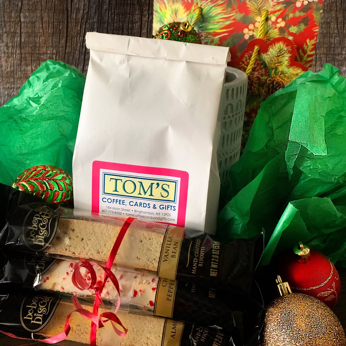 With the holiday season well underway, get your gifts ready by shopping local! We picked up some Spiced Eggnog coffee &amp; biscotti at Tom's Coffee Cards &amp; Gifts this week, a perfect seasonal gift for the coffee lover in your life! ☕️❄️ #ShopSmall #BroomeisGood #SupportSmallBusiness