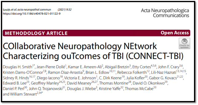 StevenBremMD's tweet photo. Victoria E. Johnson 12.2.21, discussed the TBI consortium, TBI-CONNECT, led by Douglas H. Smith, MD, Robert A. Goff Professor and Director, CBIR. Showing the design of a consortium, viewing CTE /post-traumatic epilepsy as "disconnection" syndromes. #TBI, #CBIR, @PennNSG, @TNRLab https://t.co/aSSbz4p8fH