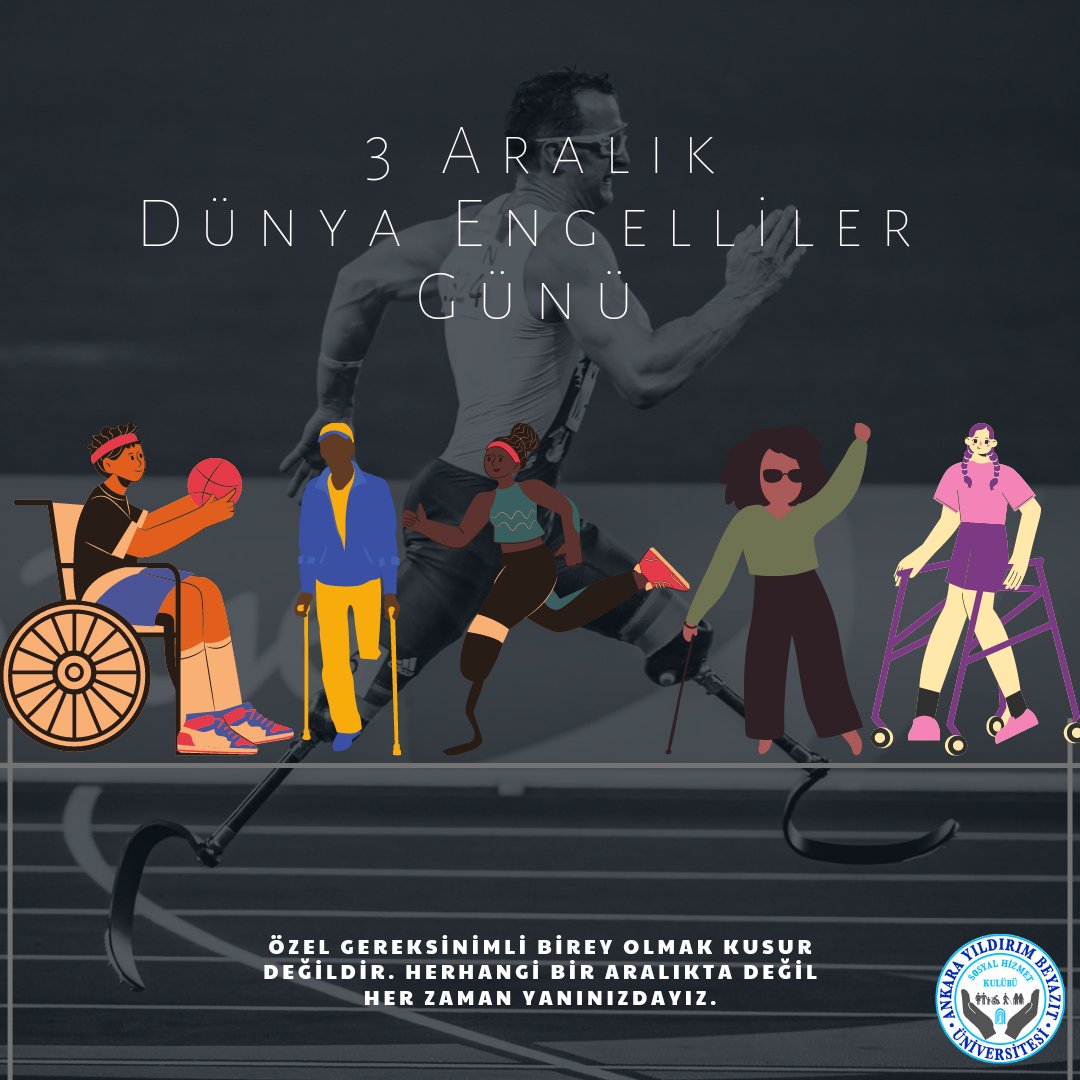 Dünya Engelliler Günü, Birleşmiş Milletler tarafından 1992 yılından bu yana 3 Aralık'ta kutlanan uluslararası bir farkındalık günü.
Özel gereksinimli birey olmak kusur değildir. Herhangi bir aralıkta değil her zaman yanınızdayız.
#3aralıkdünyaengellilergünü
