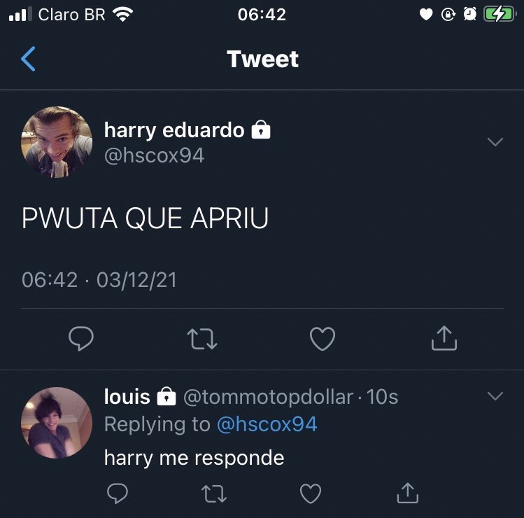 finxwallsx's tweet photo. Doce — au larry.

Após uma madrugada conturbada, Harry posta rm seu twitter uma declaração para seu primeiro amor, e ex colega de banda, Louis Tomlinson.
ou
Com o tão esperado fim de contrato, Harry e Louis talvez tenham uma chance de recomeço. https://t.co/KF5gEZVglQ