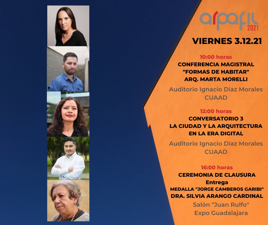 Arrancamos nuestro último día de actividades a la 10:00 horas con la conferencia magistral "Formas de habitar" con la Dra. Marta Morelli.