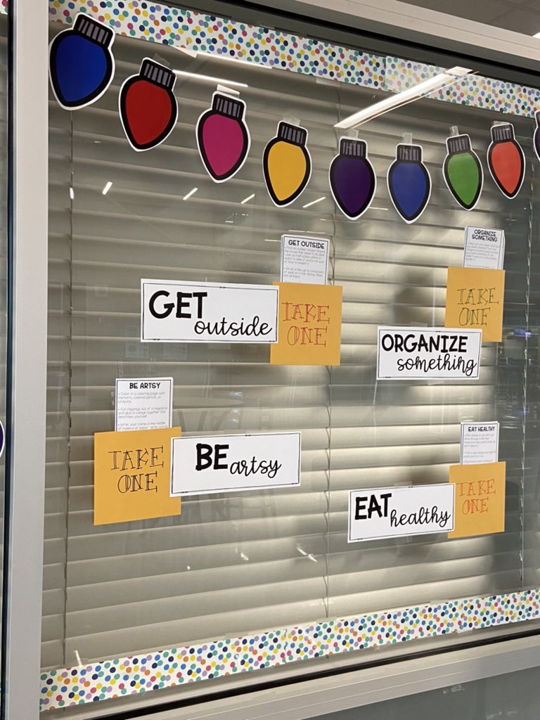 Shark_Counselor's tweet photo. Hey SHARKS! ‘Tis the season to BE KIND… to yourself!!! Come by the Counseling Office to take what you need to stay low-stress through December! #mentalhealthmatters #Sharkfamily 💙🖤🦈❤️💚 https://t.co/Cyv9dlnrwG