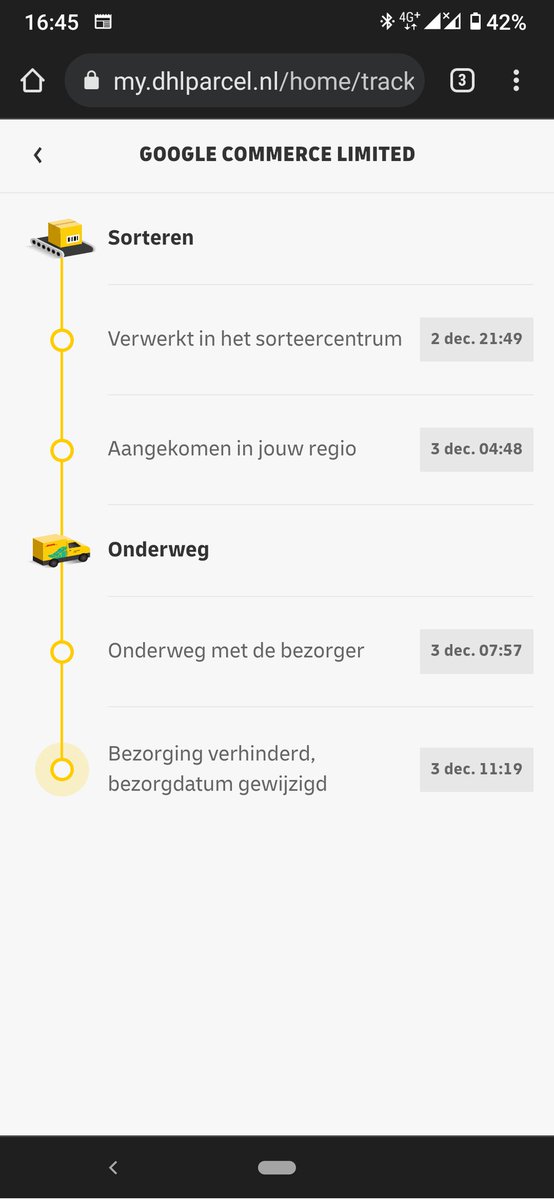 burnie1972's tweet photo. @DHLNL  Had de bezorger geen zin meer? ,,😂😂 https://t.co/33bl9GIie7