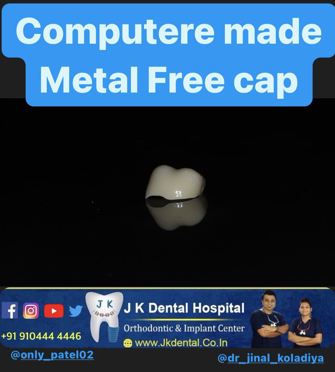 keval_r_patel's tweet photo. Computer made metal free crown ie ready to settle inside the mouth at @JKDENTALORTHO , Ahmedabad.

Visit us for one stop dental solution.

#covid #dentist #ahmedabad #chandkheda #motera #newcgroad #sabarmati #orthodontist #vaccine #braces #aligner #implant https://t.co/7suad6IQrn