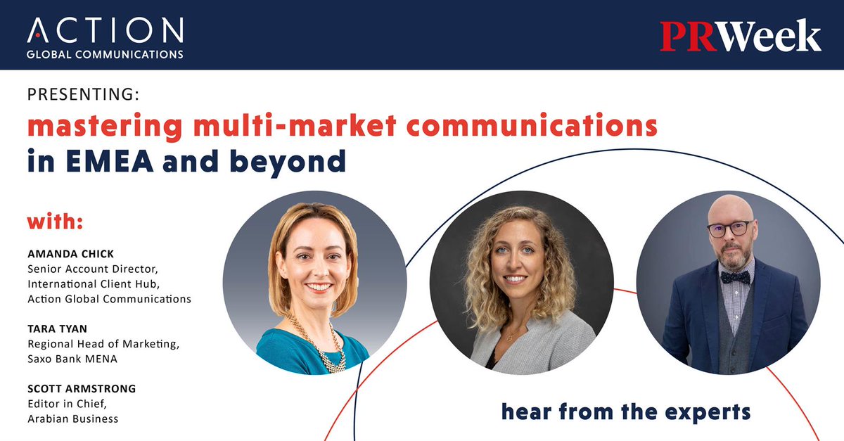 Learn to master multi-market communications in EMEA and beyond, with <a href="/ActionGlobalCom/">Action Global Communications</a>. We discuss regional communications strategies, managing local intricacies and understanding new markets: bit.ly/3IdBtSB #partnercontent #actionglobalcommunications #pr