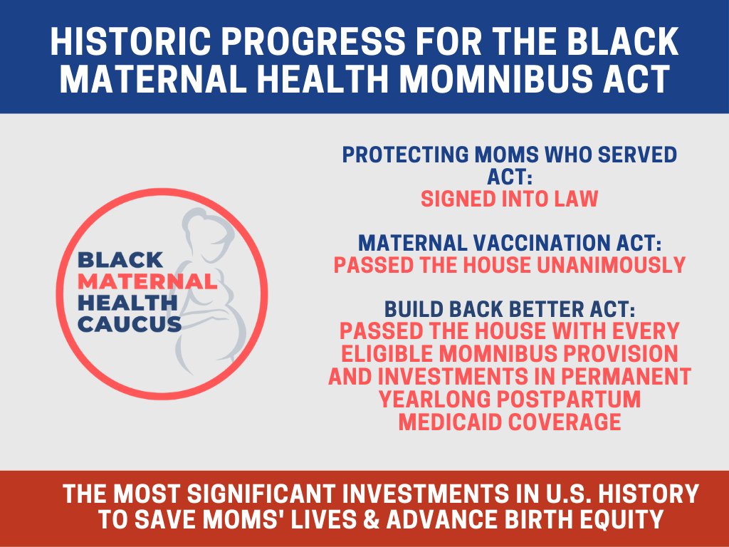Closing the BIPOC maternal and neonatal mortality gap: Passing the Maternal Vaccination Act is historic progress for the Black Maternal Health Momnibus Act #maternalimmunization #vaccineswork