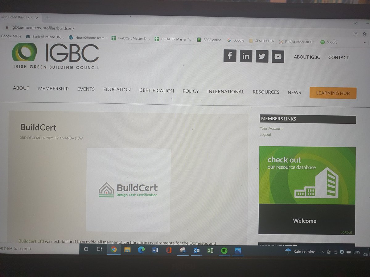 We are delighted to be accepted as members of @IrishGBC . On wards and upwards with their help and resources. @IrishGBC <a href="/RetrofitIreland/">BuildCert Retrofit Ireland</a> <a href="/CIF_Ireland/">Construction Industry Federation (CIF)</a> <a href="/h2hretrofit/">House2Home</a>