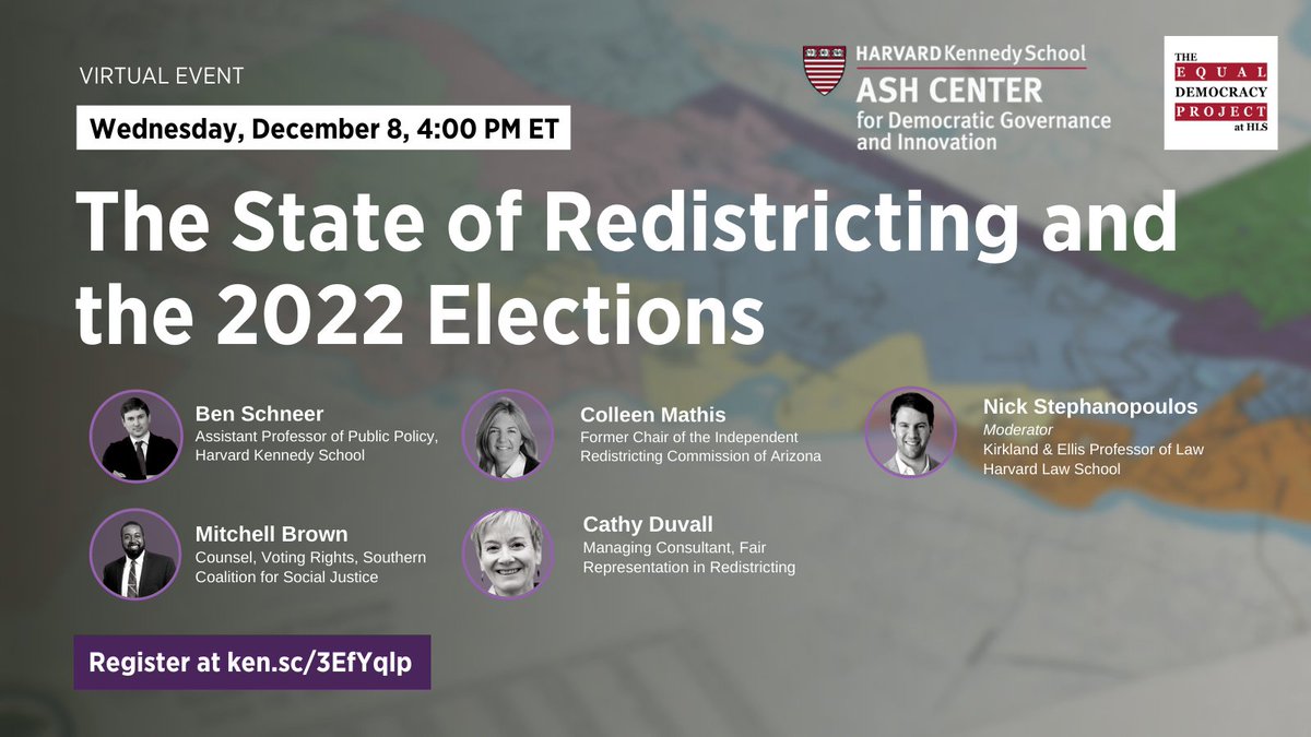 HarvardAsh's tweet photo. 🗓 Wednesday, December 8th
🕓 4:00 PM ET
🗣 Join us and @EqualDemocracy in discussion with @BenSchneer, Mitchell Brown (@scsj), @ccmathis, @ckduvall, and @ProfNickStephan

Register → https://t.co/gNzk99FylG https://t.co/LRSuLMBvLr